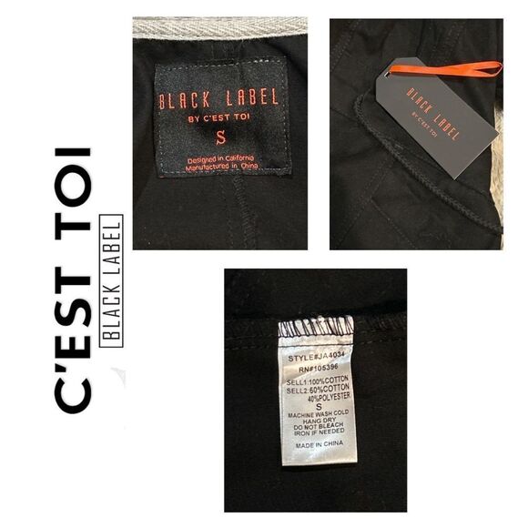 Black Label‎ by C’EST TOI Women’s Layered Hooded Drawstring Jacket - Size S - Picture 3 of 3